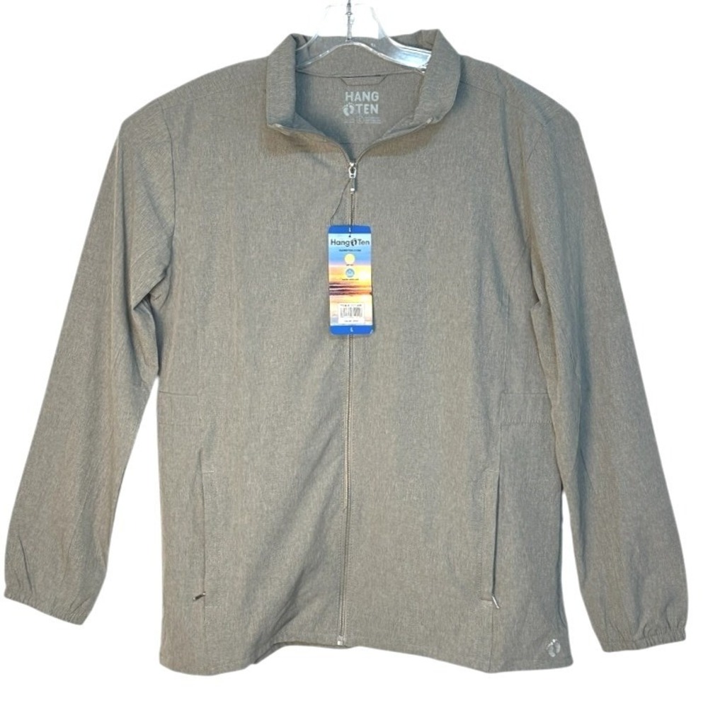 Hang Ten Sun Jacket Womens Gray UPF 50+ Water Repellent Full Zip Gorpcore L